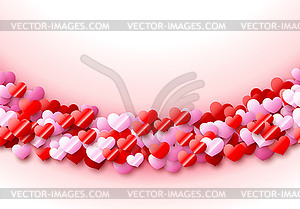 Valentines Day card with scattered colorful foil - vector clip art