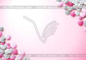 Valentines Day card with scattered colorful foil - vector clip art