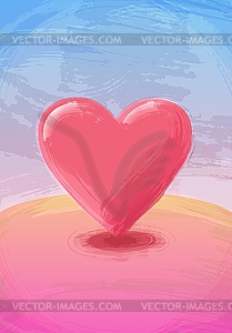 Шаблон поздравительной открытки в форме сердца на День святого Валентина с - клипарт в векторе / векторное изображение