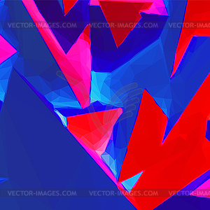 Abstract background with blue and red triangular - vector image