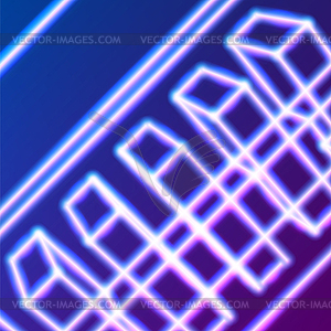 Bright neon lines abstract background with retro - vector image