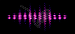 Audio or music shiny sound waveform with - vector clip art