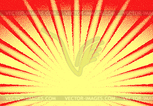 Dotwork sun rays card with stippled dots in - vector clipart