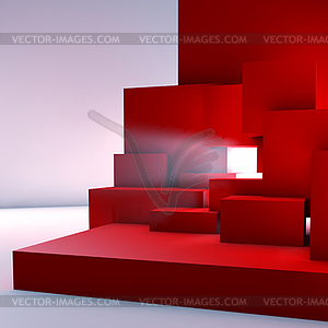 Abstract background with overlapping geometric cubes - vector clipart