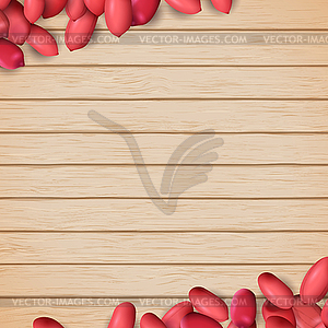 Arachis or peanuts background with red scattered - vector clip art