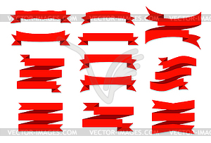 Set of ribbons, banners or wrapping tape on - vector clipart