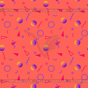 Seamless pattern with 80s memphis geometics style - vector clip art