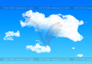 Cloud made of scattered dots in blue sky, - royalty-free vector image