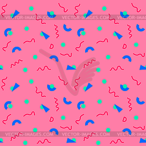 Безшовная картина с стилем 80-ых Мемфиса Geometics - изображение в векторном формате