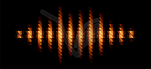 Audio or music shiny sound waveform with - vector clipart