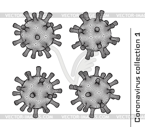 Set of 3d coronavirus signs or icons for second wav - vector image