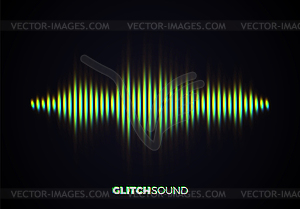 Audio or sound wave with music volume peaks and - royalty-free vector clipart