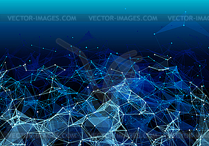 Blue triangular grid in futuristic technology - vector clip art