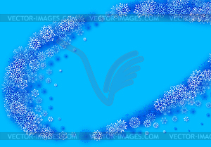 Winter background with snowstorm and sprayed - color vector clipart