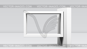 3D frame on stand or abstract minimalistic rectangl - white & black vector clipart