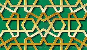 Арабский бесшовный золотой узор с классическим - клипарт в векторном виде