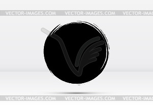 Абстрактный матовый черный чернильный круг с неровными краями - графика в векторе