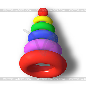Abstract realistic pyramid toy with rainbow - vector clip art