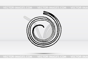 Абстрактная матовая черная спираль с черными краями - изображение в формате EPS