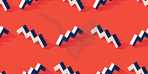 Бесшовный фон с зигзагообразной или ступенчатой формой на красном - стоковое векторное изображение