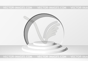 3d pedestal or podium with round steps on stage - vector clip art