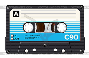 Cassette with retro label as vintage object for - vector image