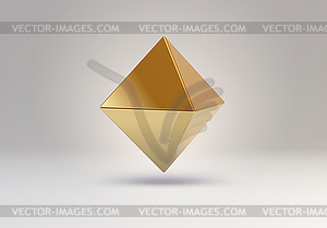 3D element or simple golden shape - vector clip art
