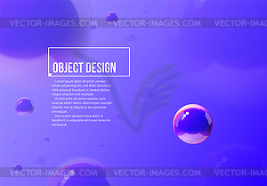 Абстрактный фон с синими и фиолетовыми шарами - иллюстрация в векторном формате