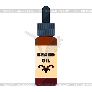 Beard oil flat icon for man hair care - vector image
