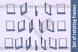 Isometric rectangular frame rotating - vector EPS clipart