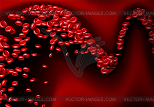Blood cells or erythrocites flowing in abstract - vector image