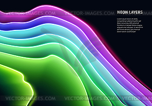Неоновые слои стекла с отражениями в течение 80-х годов - векторная иллюстрация