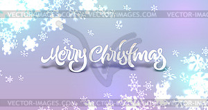 Christmas snowflakes background with falling snow - vector image