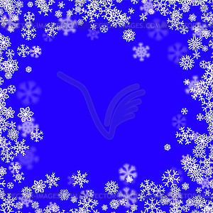 Christmas snow background with scattered - vector clip art