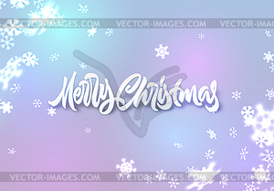 Christmas snowflakes background with falling snow - vector EPS clipart