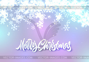 Christmas snowflakes background with falling snow - vector clipart