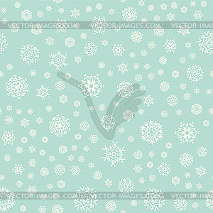 Christmas snowflakes seamless pattern with snowfall - vector image