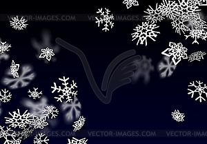 Snowfall background. Falling transparent snow with - vector image