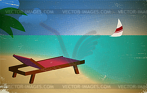 Vintage halftone vacation card - vector clipart