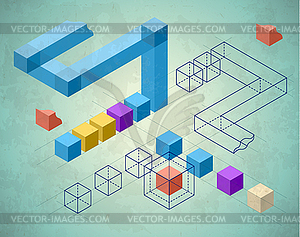Infographics with cubes - vector clipart