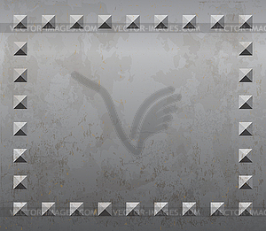 Metal background with rivets - vector clipart