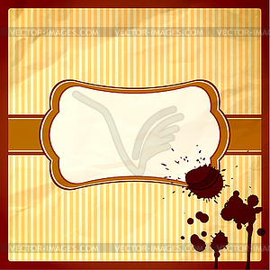 Crumpled frame with chocolate drops - vector image