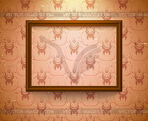 Empty frame on wall - vector clip art