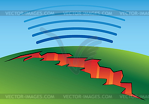 Earthquake crack - vector image