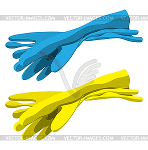 Резиновые перчатки - изображение в векторе / векторный клипарт