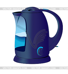 Blue kettle - vector clipart