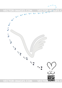 Rabbit and traces - vector clipart