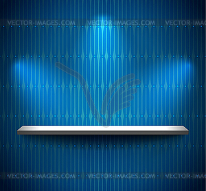 Shelf in blue room - vector image