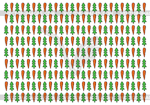 Carrot and fir pattern - vector clipart