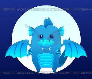 Blue dragon - vector clip art